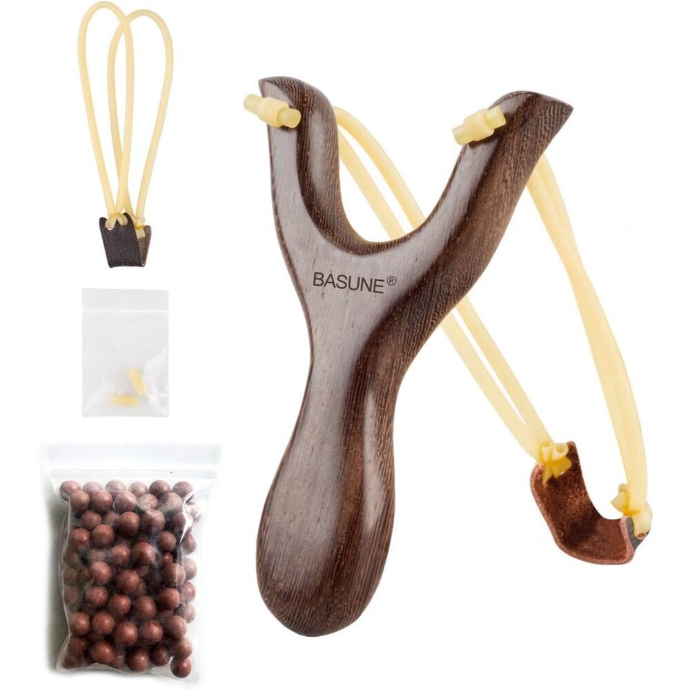 Solid Wooden Slingshot with Classic Construction Hunting Slingshot for Catapult